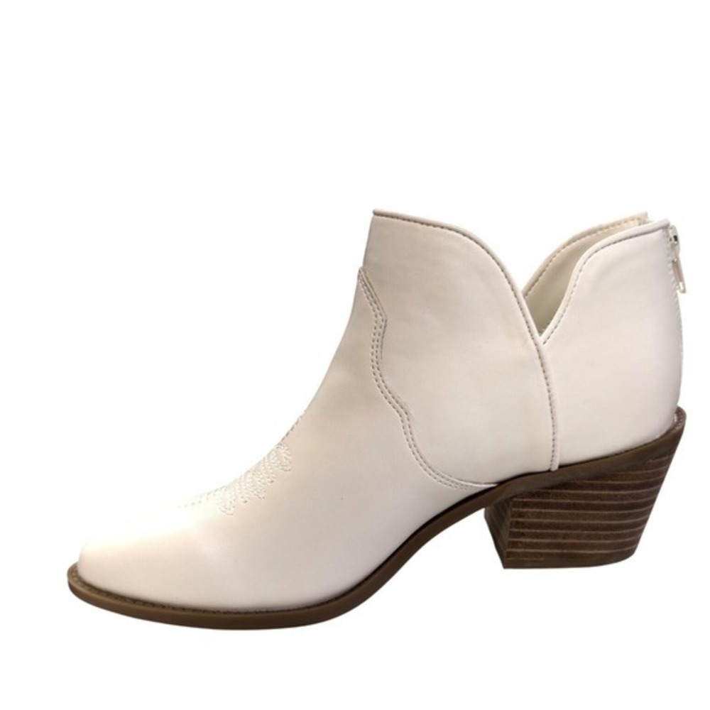 Cushionaire Rodeo White Western Ankle Boots Pointed Toe Memory Foam Size 7M - Picture 7 of 11